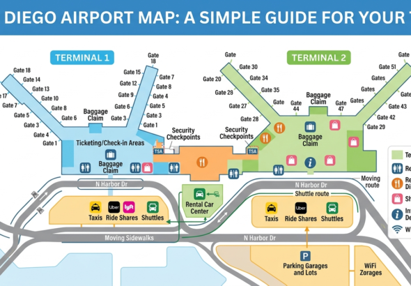 san diego airport map