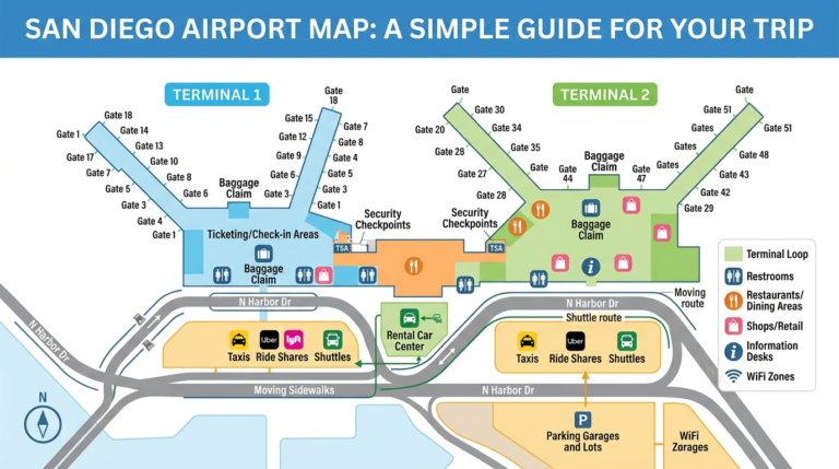 san diego airport map